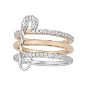 Gold Orbit Twin Ball Ring 18KT - FKJRN18K10320