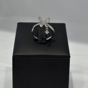 Butterfly ring with zircon