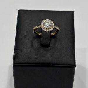 Crystal Zircon Gold Ring